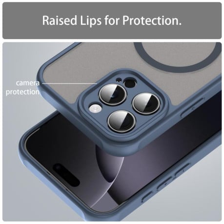 Протиударний чохол Fan Dun Series TPU Hybrid PC Frosted Magsafe для iPhone 16e - синій