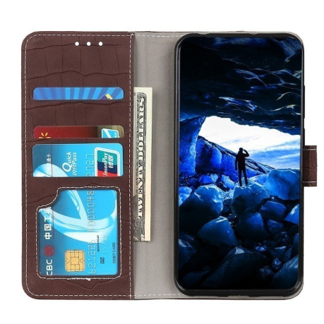 Чехол-книжка Magnetic Crocodile Texture на Samsung Galaxy S24 FE 5G - коричневый