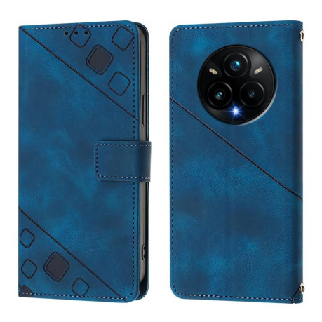 Чохол-книжка Skin-feel Embossed для Realme 14 Pro+ 5G - синій