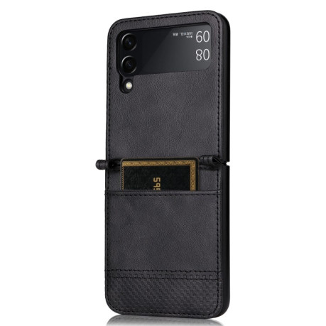 Противоударный чехол Retro Crazy Horse для Samsung Galaxy Z Flip3 5G - черный