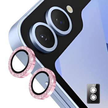 Защитное стекло на камеру ENKAY Aluminium для Samsung Galaxy Flip 7 - розовое