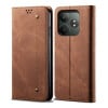 Чехол книжка Denim Texture Casual Style на Realme GT 6T 5G Global - коричневый