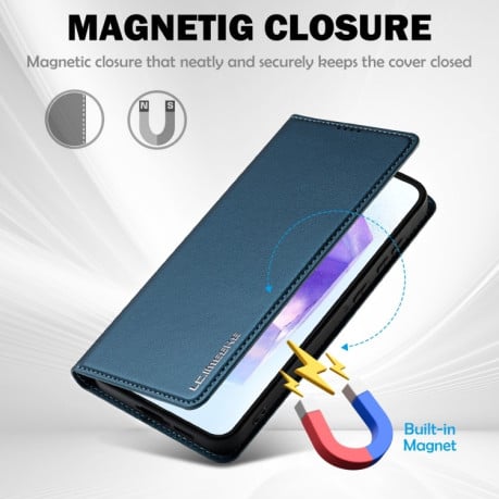 Чехол-книжка LC.IMEEKE L1 Series Frosted Fine Texture для Samsung Galaxy S25+ 5G - синий