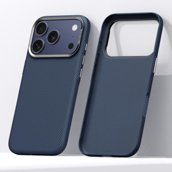 Чохол Sulada Kevlar Grid з м'яким покриттям на iPhone 18 Pro — синій