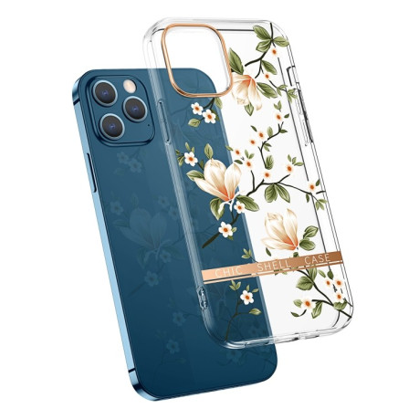 Противоударный чехол Electroplating Flower Pattern для iPhone 11 Pro Max - Magnolia