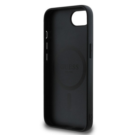 Оригинальный чехол Guess Peony Script MagSafe для iPhone 16e - Black
