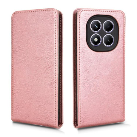 Флип-чехол Magnetic Vertical Flip Leather для Xiaomi Redmi Note 14 Pro 4G - розовое золото