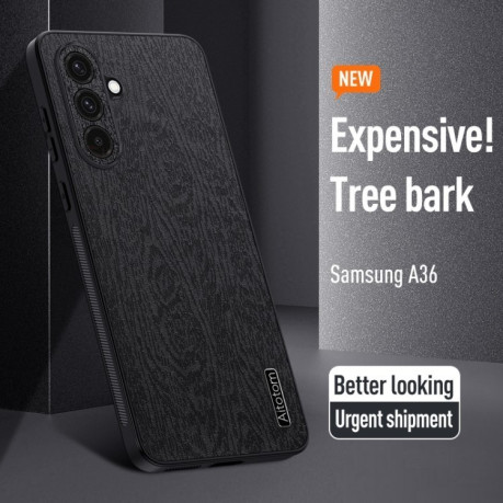 Чохол Tree Bark Leather Shockproof  для Samsung Galaxy A26 5G - сірий