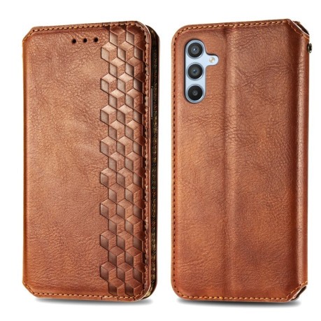 Чохол-книжка Cubic Grid  для Samsung Galaxy A36 5G - коричневий