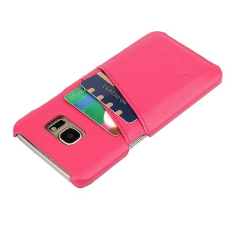 Кожаный Чехол Fashion Deluxe Retro для Samsung Galaxy S7 Edge / G935 - пурпурно-красный