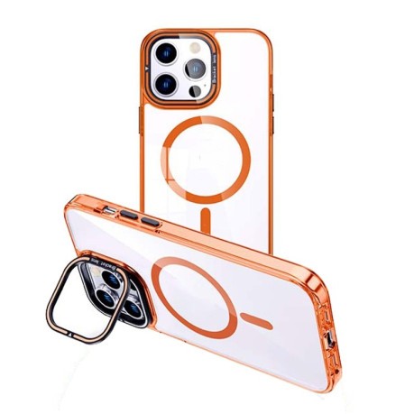Противоударный чехол MagSafe Magnetic Holder для iPhone 15 Pro Max - оранжевый
