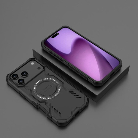 Противоударный чехол Butterfly Armor MagSafe Magnetic Ring Shockproo для iPhone 17 Pro Max - черный