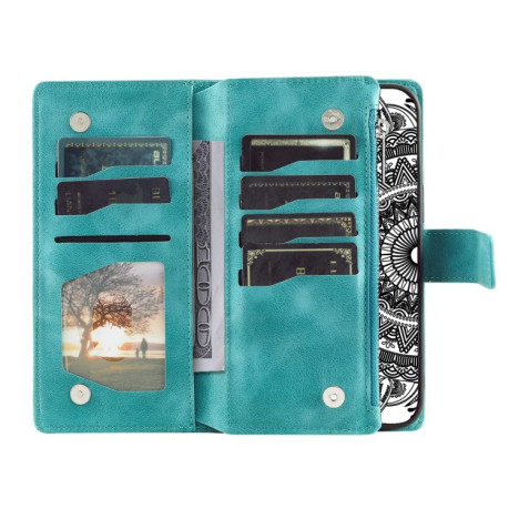 Чехол-книжка Multi-Card Totem Zipper Leather для Samsung Galaxy A36 - зеленый
