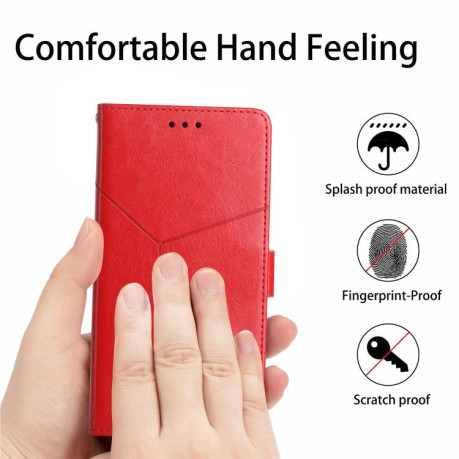 Чехол-книжка Y-shaped Pattern на Xiaomi Redmi Note 14 4G 164.48mm - красный