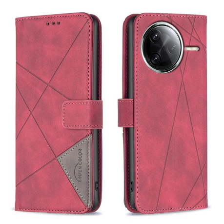 Чехол-книжка Rhombus Texture для Xiaomi Poco F7 Pro / F7 Ultra - красный