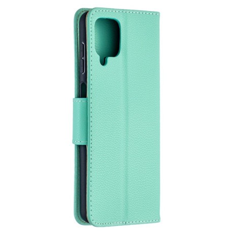 Чехол-книжка Litchi Texture Pure Color на Samsung Galaxy A12/M12 - зеленый