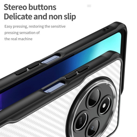 Ударозахисний чохол Carbon Fiber Texture Translucent на Xiaomi Redmi 14C 4G/Poco C75/Redmi A4 5G - чорний