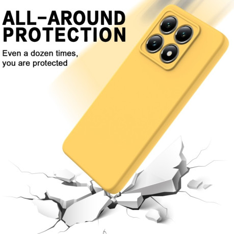 Силиконовый чехол Solid Color Liquid Silicone на Xiaomi 14T - желтый
