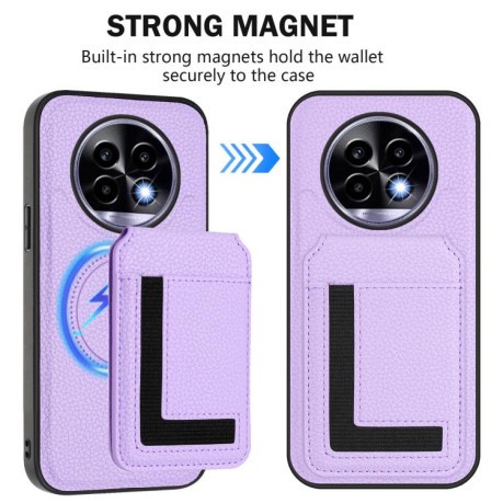 Чохол CX01 Detachable Magsafe Magnetic Card Bag для Realme 13 Pro / 13 Pro+ - фіолетовий