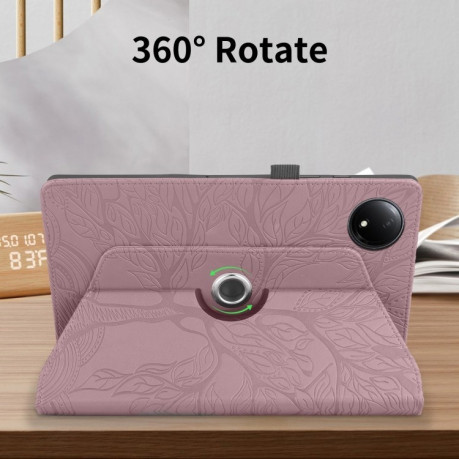 Чохол-книжка Tree Life Embossed Rotation Leather для Xiaomi Redmi Pad SE 8.7 4G - рожеве золото