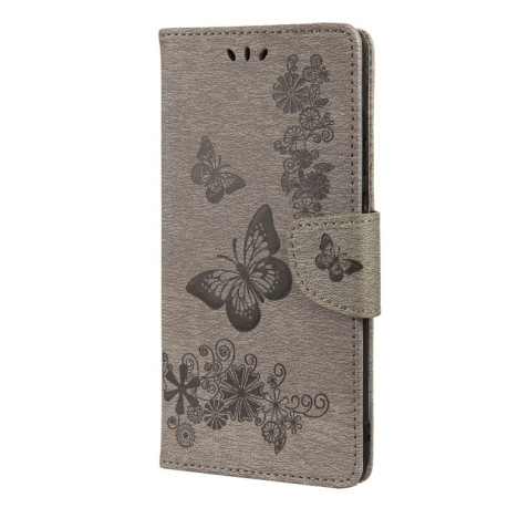 Чехол-книжка Floral Butterfly для Samsung Galaxy A03s - серый