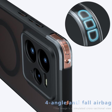 Противоударный чехол Armor MagSafe Precise Hole PC Hybrid TPU для Realme GT 7 Pro 5G - черный