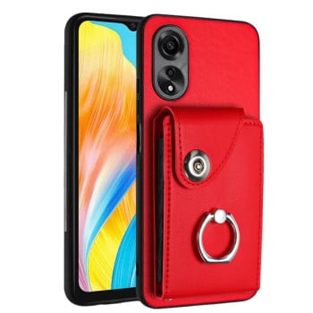 Organ Card Bag Ring Holde протиударний чохол для OPPO A38 4G / A18 4G Global - червоний