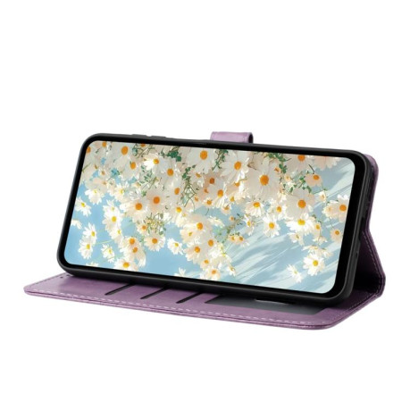 Чехол-книжка Daisy Embossed Leather для на Samsung Galaxy F16 5G / M16 5G - фиолетовый