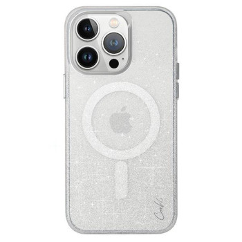 Оригинальный чехол Uniq Coehl Lumino Magnetic Charging для iPhone 15 Pro Max - silver/sparkling silver