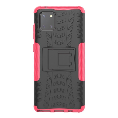 Противоударный чехол Tire Texture на Samsung Galaxy Note 10 Lite - пурпурно-красный