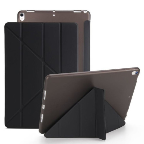 Чехол- книжка Solid Color Trid-fold + Deformation Viewing Stand на  iPad  9/8/7 10.2 (2019/2020/2021)/Air 2019/Pro 10.5 - черный