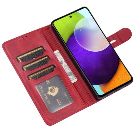 Чехол-книжка Happy Cat Pattern на Samsung Galaxy A26 5G / A17 5G - красный