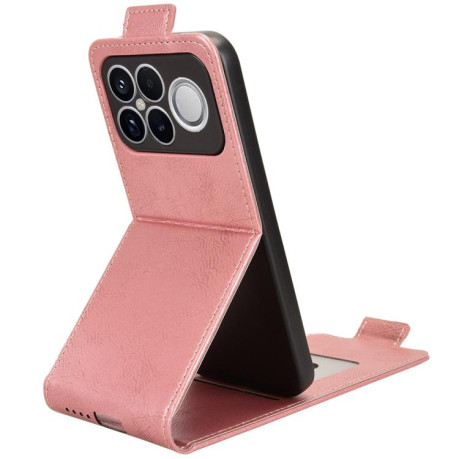 Фліп-чохол Magnetic Vertical Flip Leather для Xiaomi Redmi K90 Pro Max 5G / Poco F8 Ultra — рожеве золото
