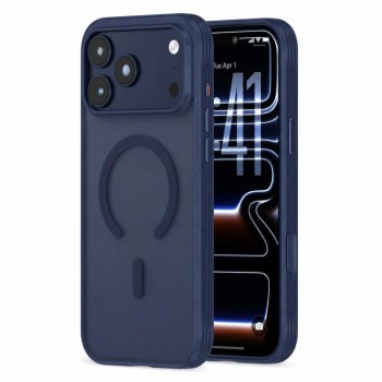 Протиударний магнітний чохол Escase з неслизьким покриттям на iPhone 18 Pro — темно-синій