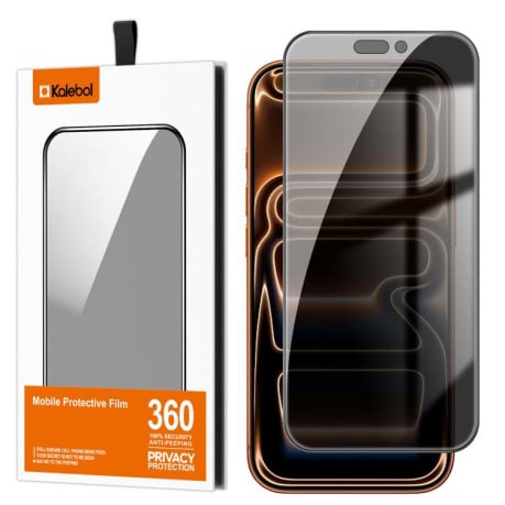 Защитное стекло Kalebol High-Aluminum Screen-Printed Full-Coverage Black-Border Privacy на iPhone 17 Pro Max - черное