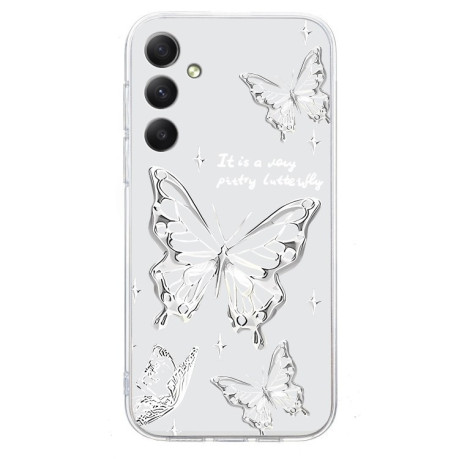 Чохол Colored Drawing Pattern Transparent TPU для Samsung Galaxy S24 FE 5G - Butterflies