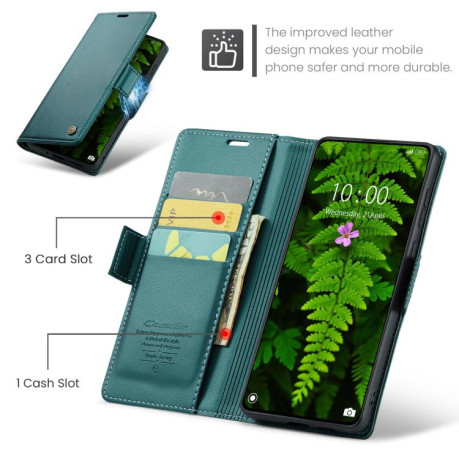 Чохол-книжка CaseMe 023 Butterfly Buckle Litchi Texture RFID Anti-theft Leather для Xiaomi Poco X7 Pro - зелений