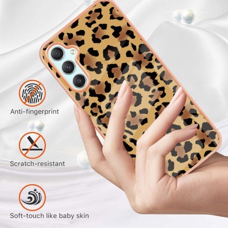 Противоударный чехол Electroplating IMD для Samsung Galaxy A24 4G - леопард