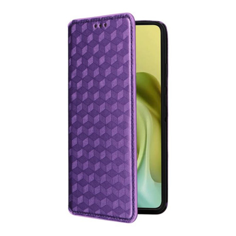 Чохол-книжка Cubic Grid Calf Texture для Motorola Moto G86 Power 5G - фіолетовий