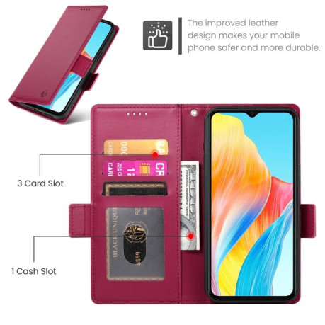 Чохол-книжка Side Buckle Magnetic Frosted Leather для OPPO A5 PRO 5G - винно-червоний