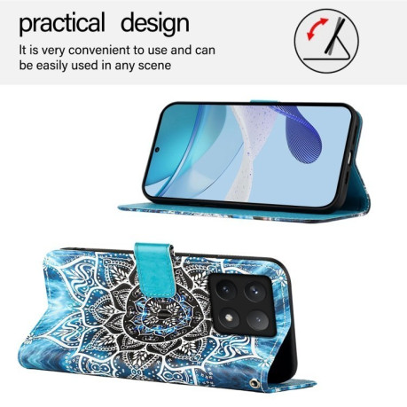 Чохол-книжка Colored Drawing Pattern Plain Weave Leather для Xiaomi 14T Pro - Mandala