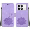 Чехол-книжка Lotus Embossed для Xiaomi Poco F6 Pro - фиолетовый