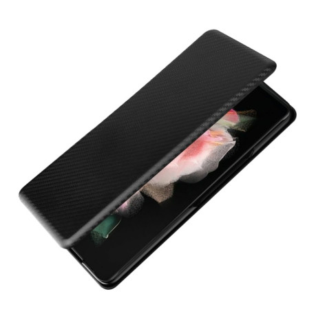 Чехол-книжка Carbon Fiber Texture на Samsung Galaxy Fold4 - черный