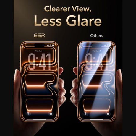 Захисне скло ESR UltraFit Armorite Pro Tempered Glass для iPhone 17 Pro Max / 18 Pro Max — чорне
