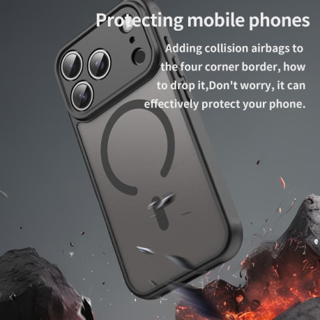 Противоударный чехол Fan Dun Series TPU Hybrid PC Frosted Magsafe для iPhone 17 Pro - черный