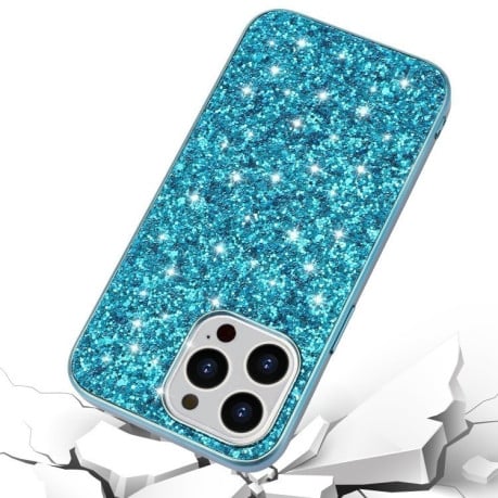 Ударозащитный чехол Glitter Powder Shockproof TPU на iPhone 16 Pro Max - черный