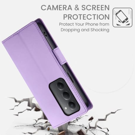 Чохол-книжка Side Buckle Magnetic Frosted Leather на Xiaomi Redmi 15 5G / 4G EU 171mm - фіолетовий