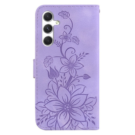 Чохол-книжка Lily Embossed Leather  для Samsung Galaxy S25+ 5G 5G - фіолетовий