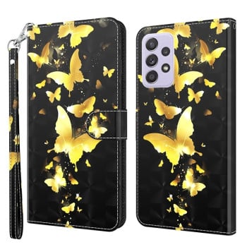 Чехол-книжка 3D Painting для Samsung Galaxy A04S / A13 / A13 5G - Gold Butterfly