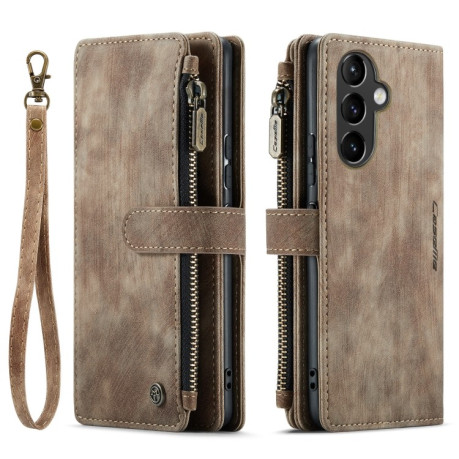 Кожаный чехол-кошелек CaseMe-C30 для Samsung Galaxy A54 - коричневый